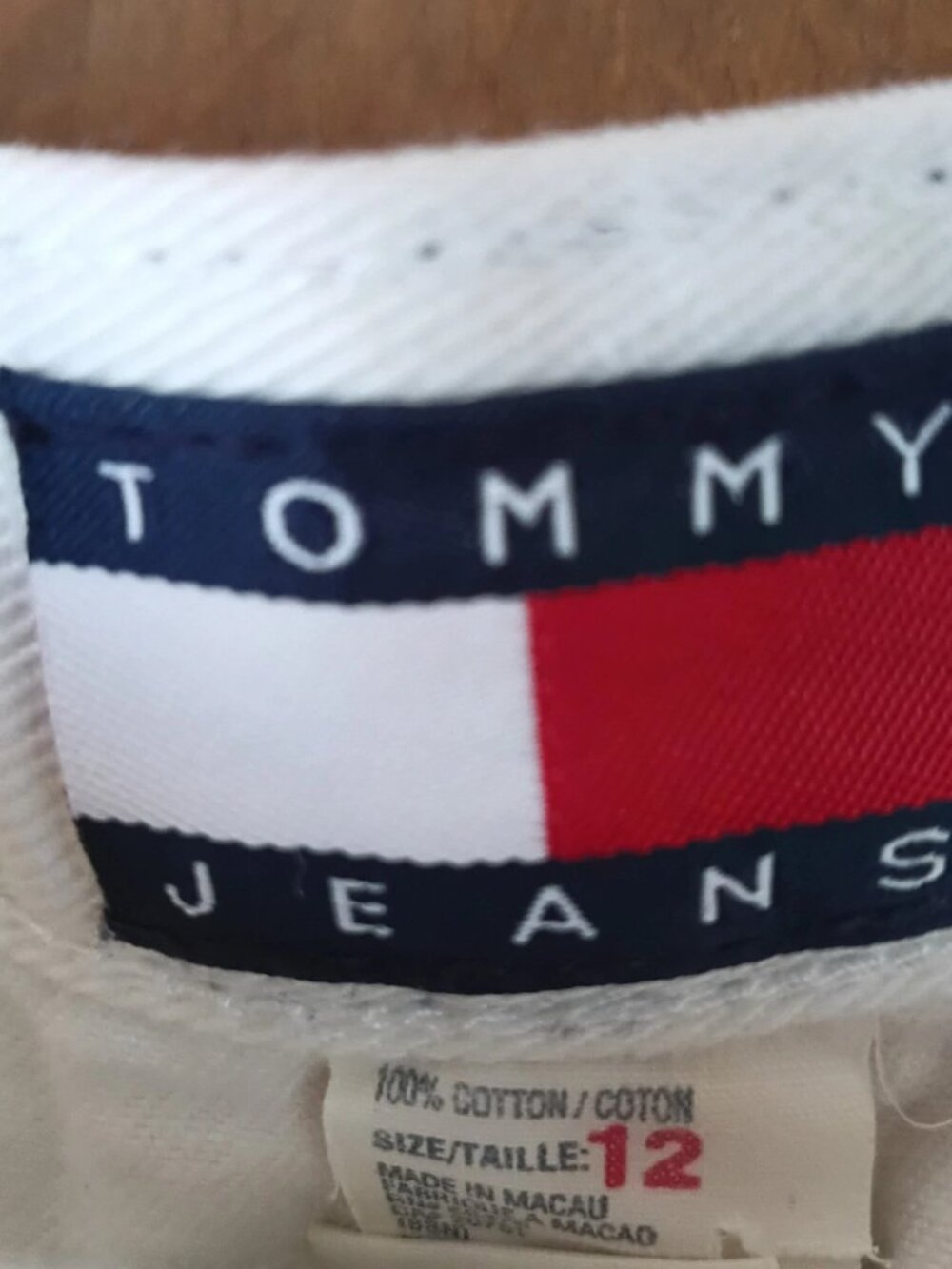Tommy Hilfiger Jeans Women’s Size 12 White High Rise Straight Leg Cotton Logo - Picture 4 of 6